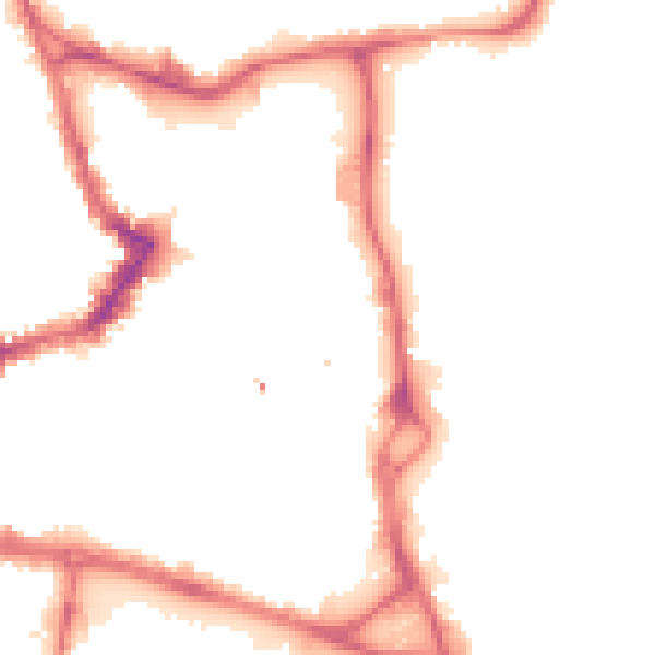 Night-time road noise heatmap for WF1 1JA