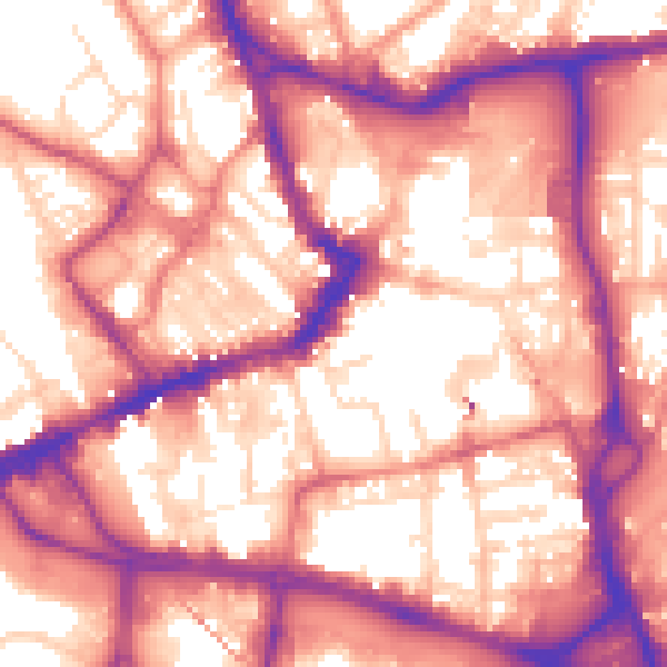 Daytime road noise heatmap for WF1 1JY