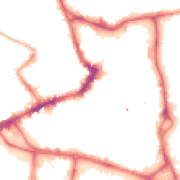 Night-time road noise heatmap for WF1 1JY