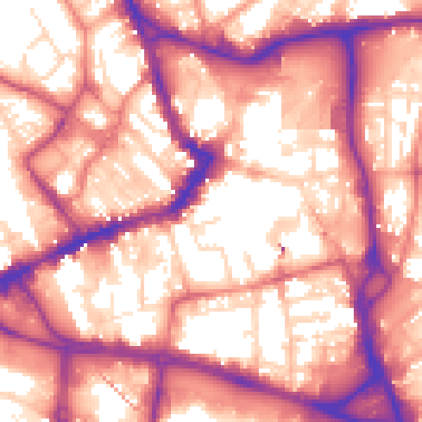 Daytime road noise heatmap for WF1 1JZ