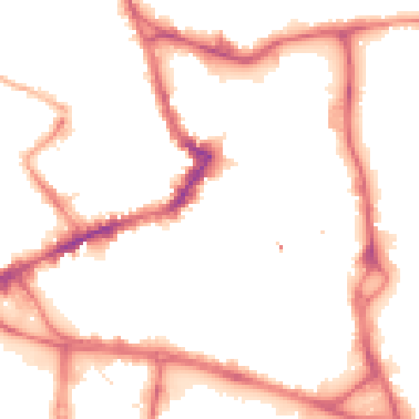 Night-time road noise heatmap for WF1 1JZ