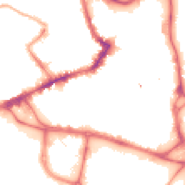 Night-time road noise heatmap for WF1 1LE
