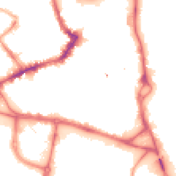 Night-time road noise heatmap for WF1 1LG