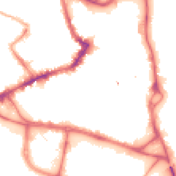 Night-time road noise heatmap for WF1 1LH