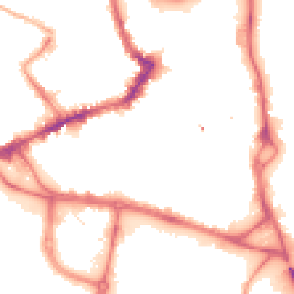Night-time road noise heatmap for WF1 1LJ
