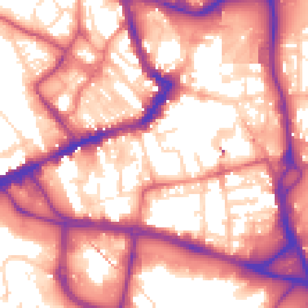 Daytime road noise heatmap for WF1 1LQ