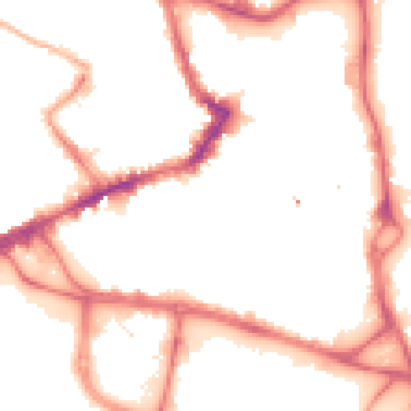 Night-time road noise heatmap for WF1 1LQ