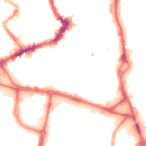 Night-time road noise heatmap for WF1 1LW