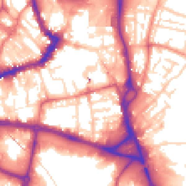 Daytime road noise heatmap for WF1 1NE