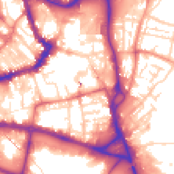 Daytime road noise heatmap for WF1 1NG