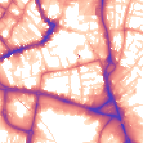 Daytime road noise heatmap for WF1 1NH