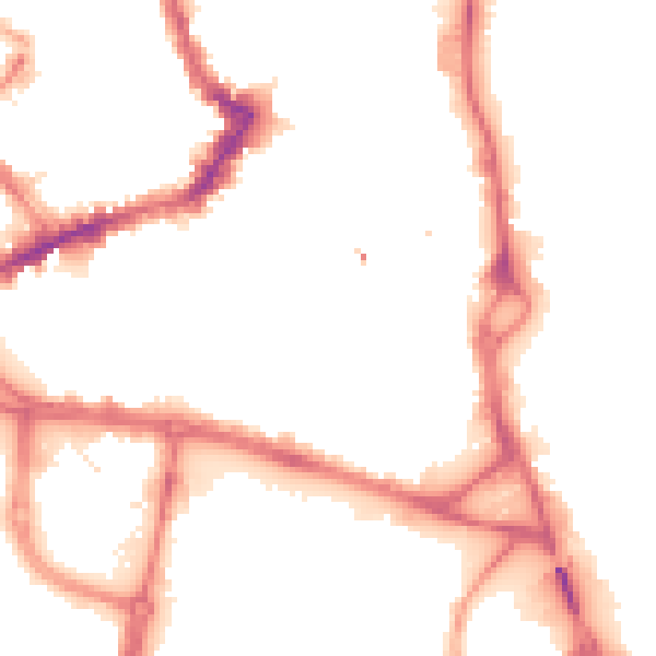 Night-time road noise heatmap for WF1 1NH