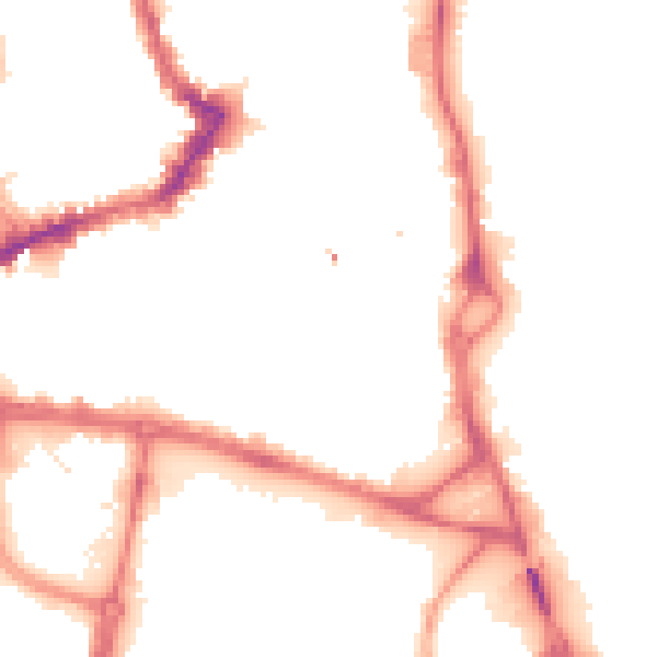 Night-time road noise heatmap for WF1 1NL