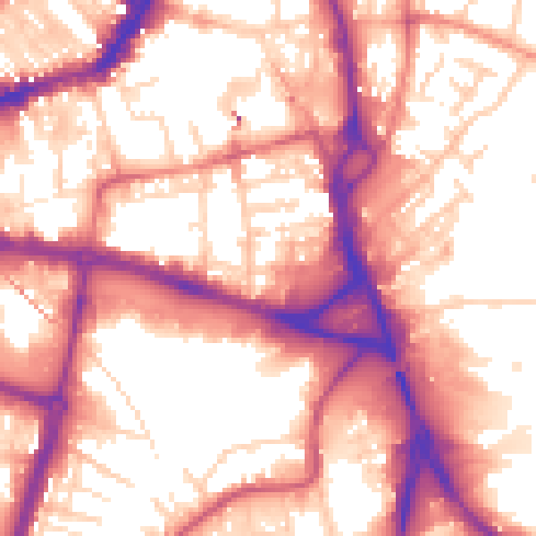 Daytime road noise heatmap for WF1 1NP