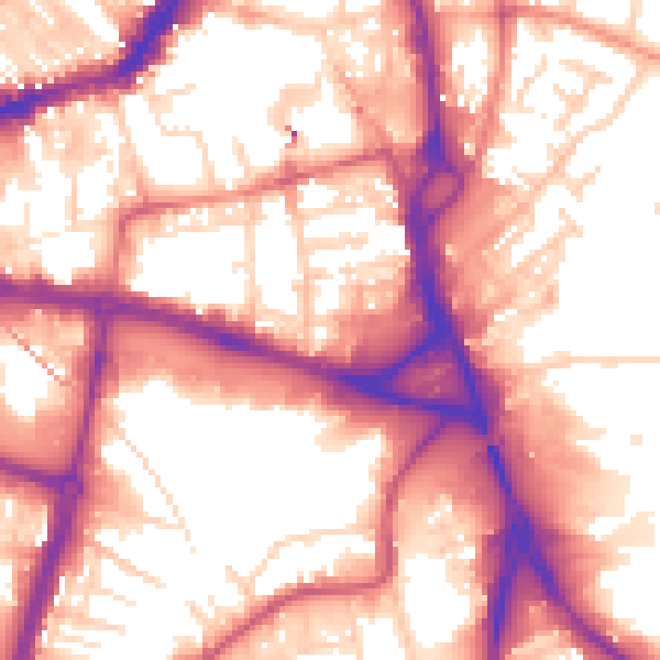 Daytime road noise heatmap for WF1 1NU