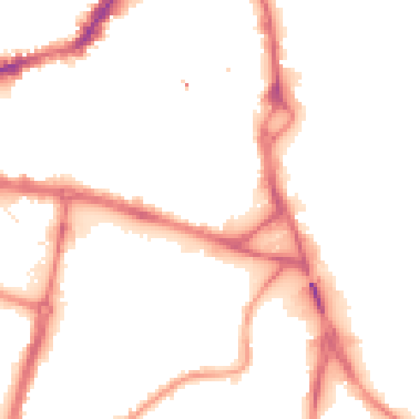 Night-time road noise heatmap for WF1 1NU