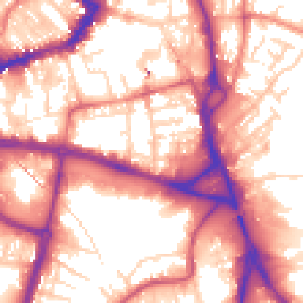 Daytime road noise heatmap for WF1 1NW