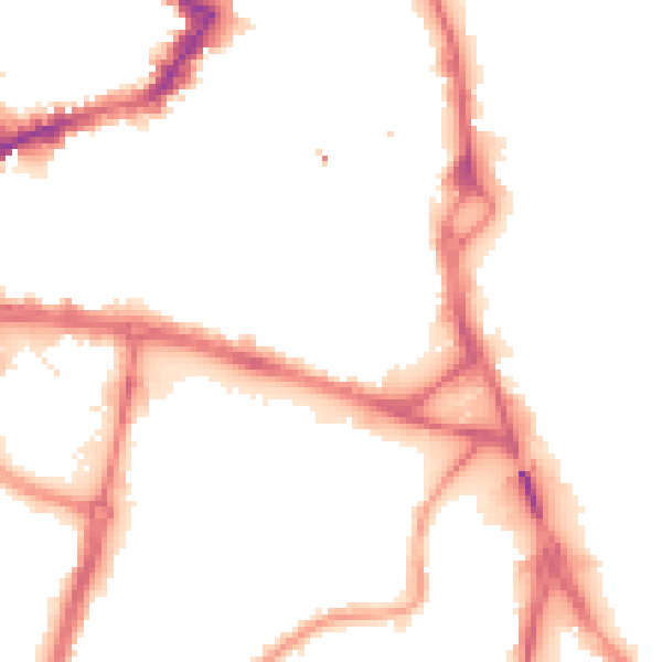Night-time road noise heatmap for WF1 1NW