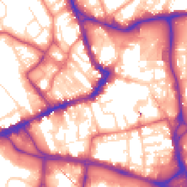 Daytime road noise heatmap for WF1 1NX