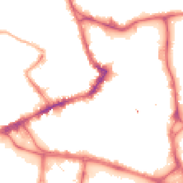 Night-time road noise heatmap for WF1 1NX