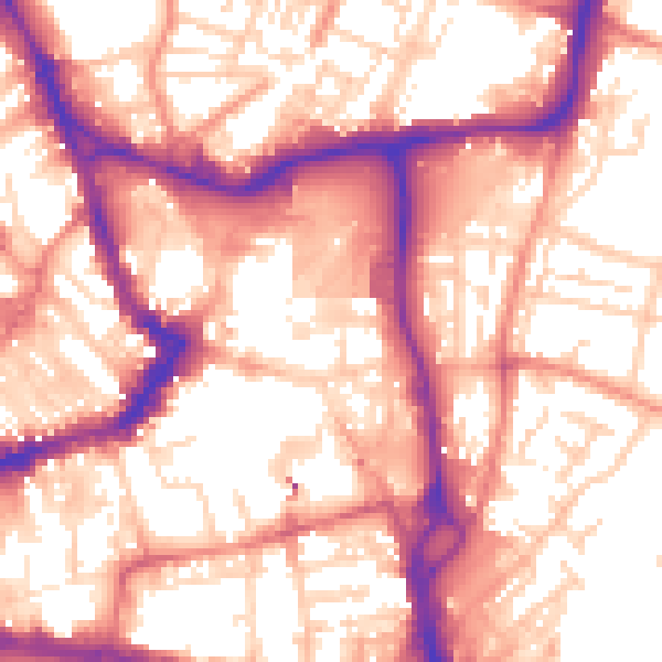 Daytime road noise heatmap for WF1 1QT