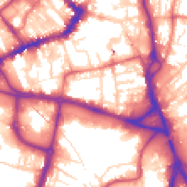 Daytime road noise heatmap for WF1 1RG