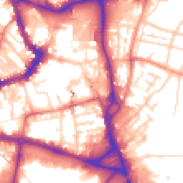 Daytime road noise heatmap for WF1 1TJ