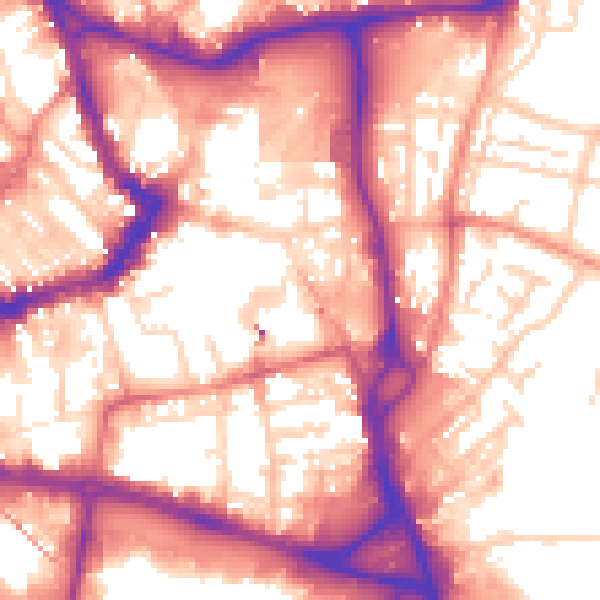 Daytime road noise heatmap for WF1 1TP