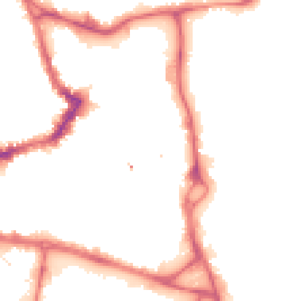Night-time road noise heatmap for WF1 1TP