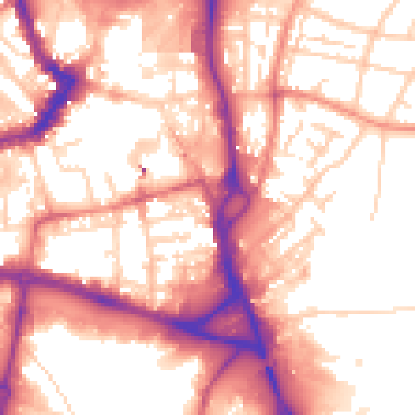 Daytime road noise heatmap for WF1 1TU