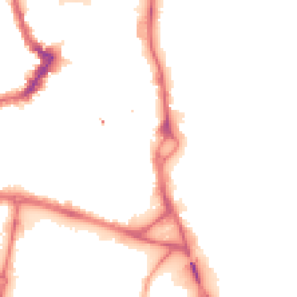Night-time road noise heatmap for WF1 1TU