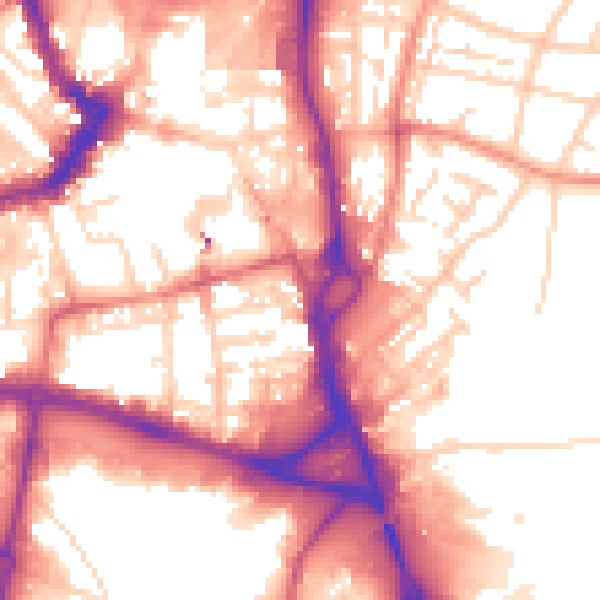 Daytime road noise heatmap for WF1 1TZ