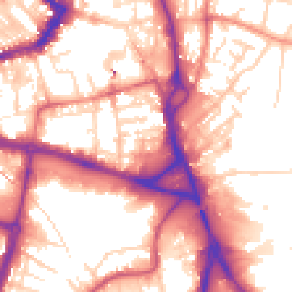 Daytime road noise heatmap for WF1 1UN