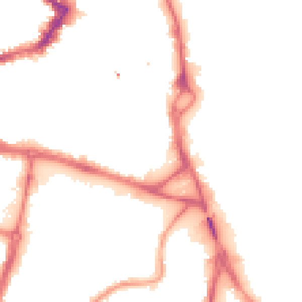 Night-time road noise heatmap for WF1 1UN