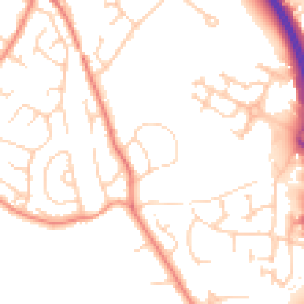 Daytime road noise heatmap for WF1 2AY