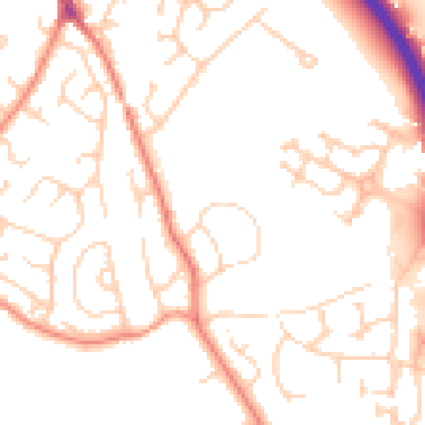 Daytime road noise heatmap for WF1 2BB
