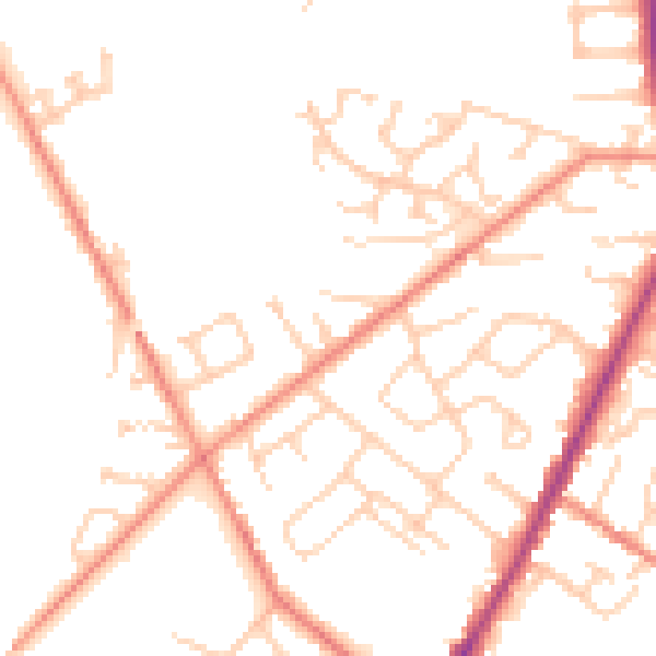 Daytime road noise heatmap for WF1 2DL
