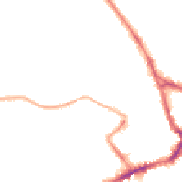 Night-time road noise heatmap for WF1 2DN
