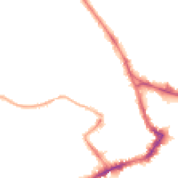 Night-time road noise heatmap for WF1 2DP