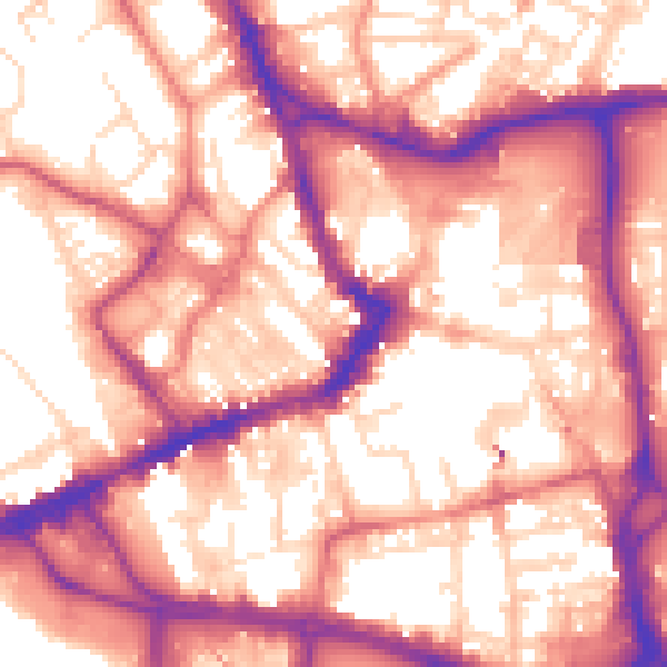 Daytime road noise heatmap for WF1 2ED