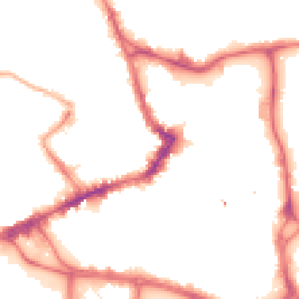 Night-time road noise heatmap for WF1 2ED