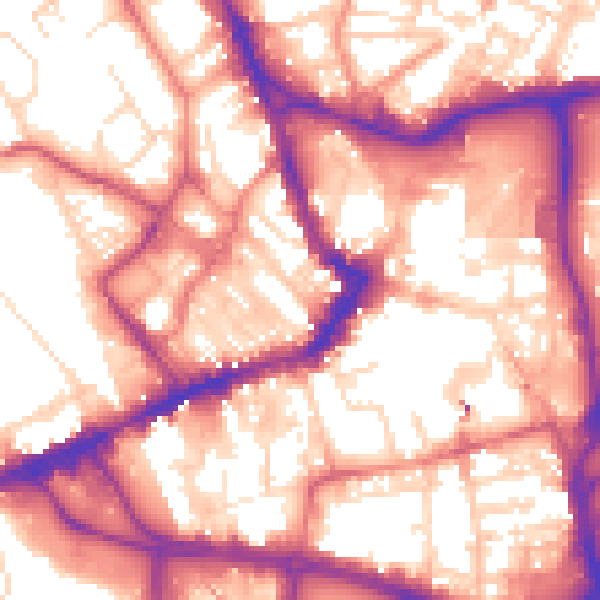 Daytime road noise heatmap for WF1 2EL