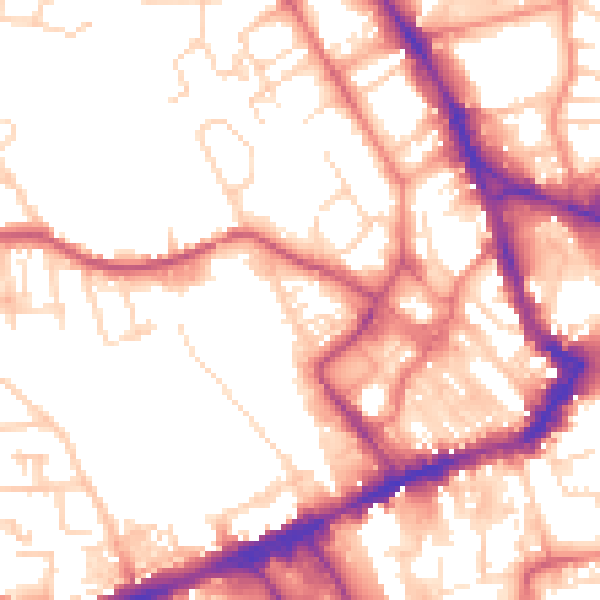 Daytime road noise heatmap for WF1 2GD