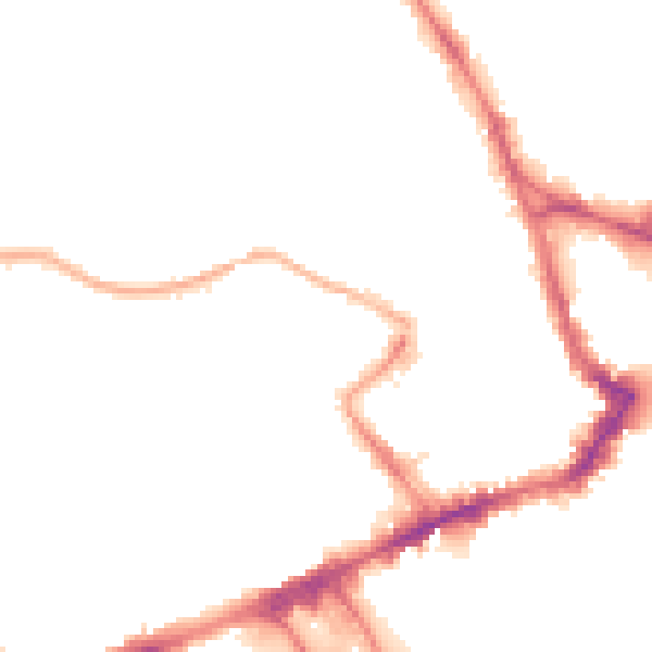 Night-time road noise heatmap for WF1 2GD