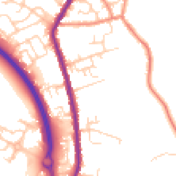 Daytime road noise heatmap for WF1 2HZ