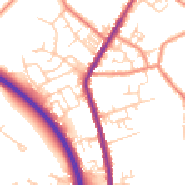 Daytime road noise heatmap for WF1 2JB