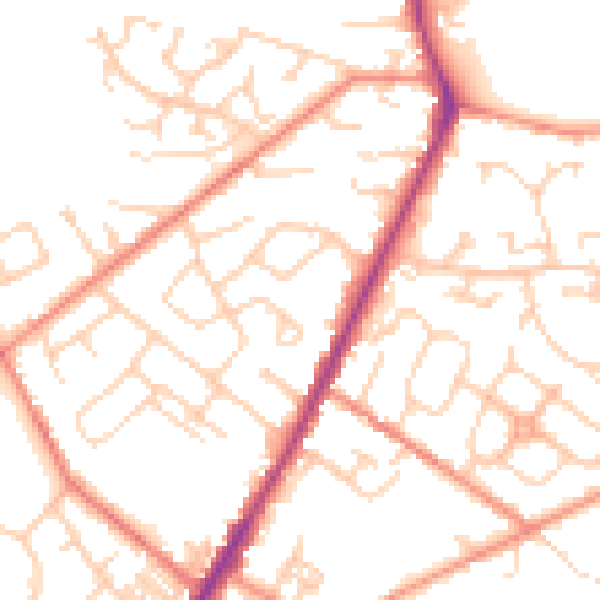 Daytime road noise heatmap for WF1 2JN