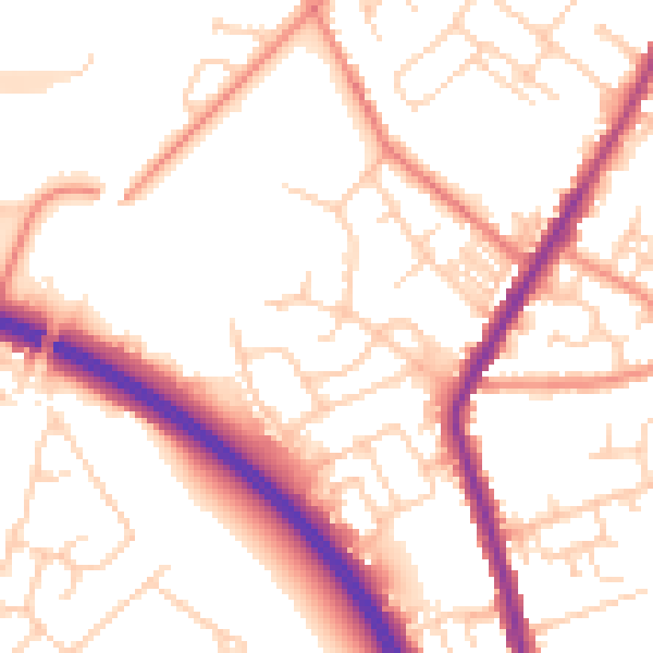 Daytime road noise heatmap for WF1 2JR