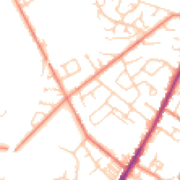 Daytime road noise heatmap for WF1 2LA