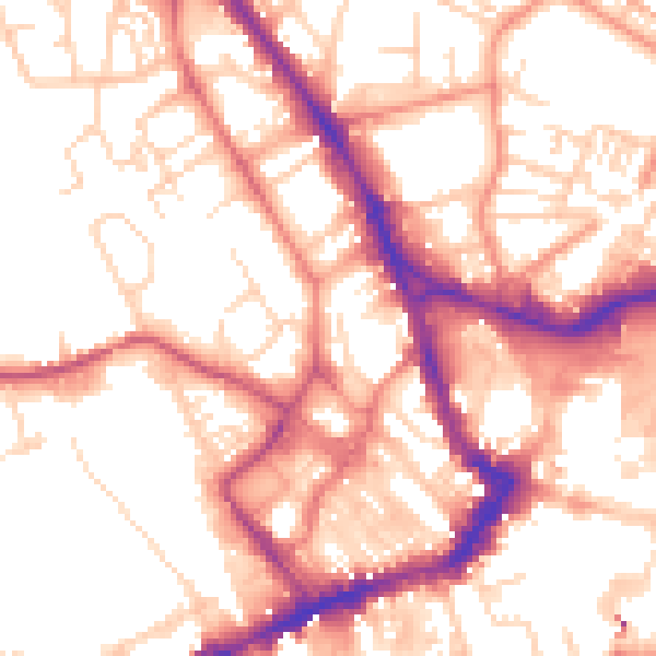 Daytime road noise heatmap for WF1 2QP